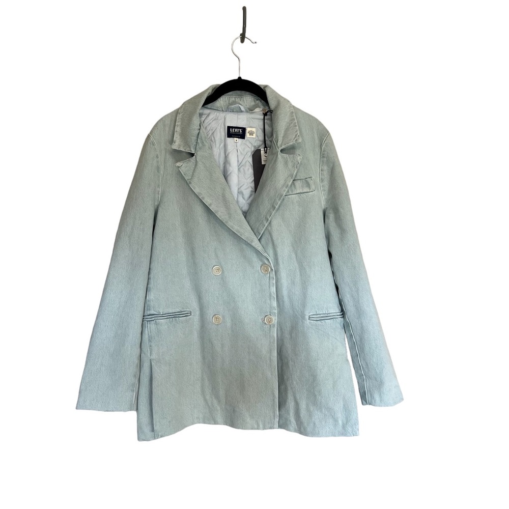 NWT Levi’s made & crafted light wash denim quilted sports coat blazer - Picture 2 of 16